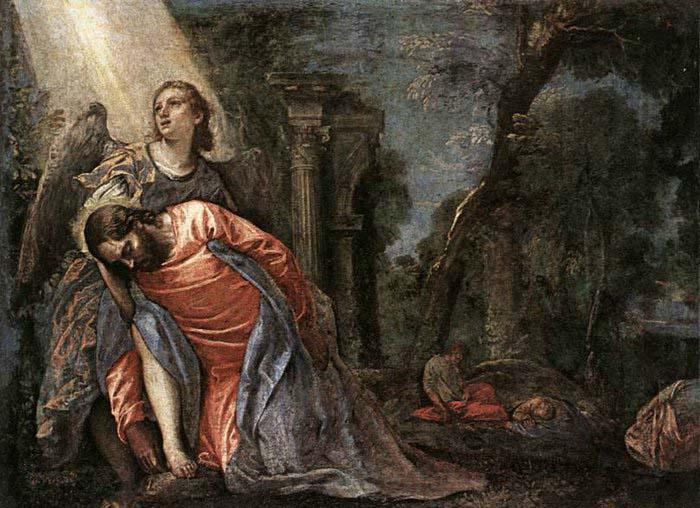 Paolo  Veronese Christ in the Garden Supported by an Angel France oil painting art